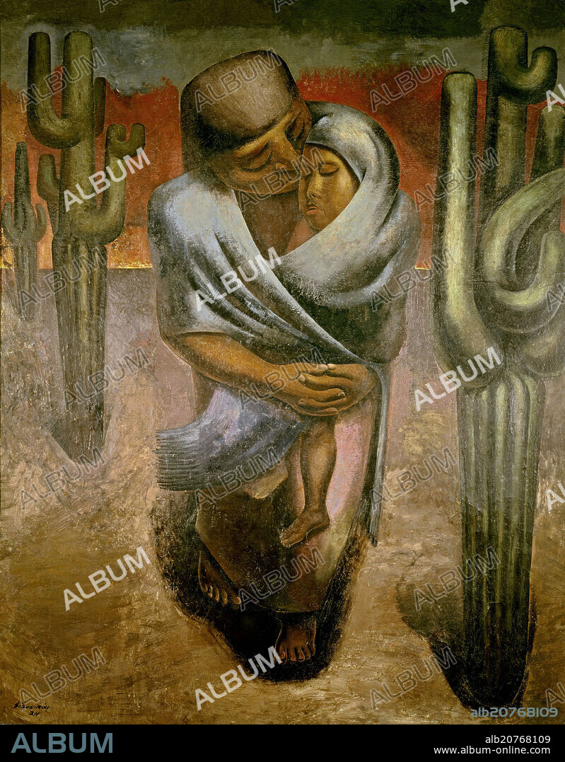 DAVID ALFARO SIQUEIROS (1896-1974). MADRE CAMPESINA - 1924 - 220x175.