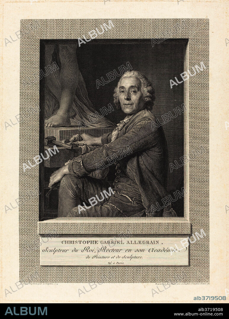 IGNAZ SEBASTIAN KLAUBER AFTER JOSEPH SIFFRED DUPLESSIS. Christophe Gabriel Allegrain. Dated: 1787. Medium: engraving.