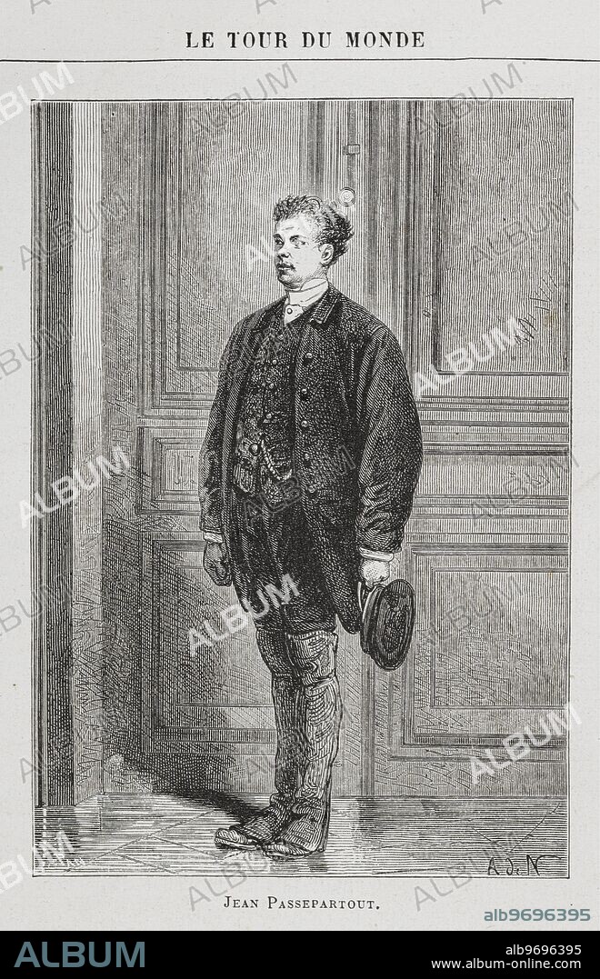 The French valet, Jean Passepartout. A character in the novel 'Around the World in Eighty Days'.