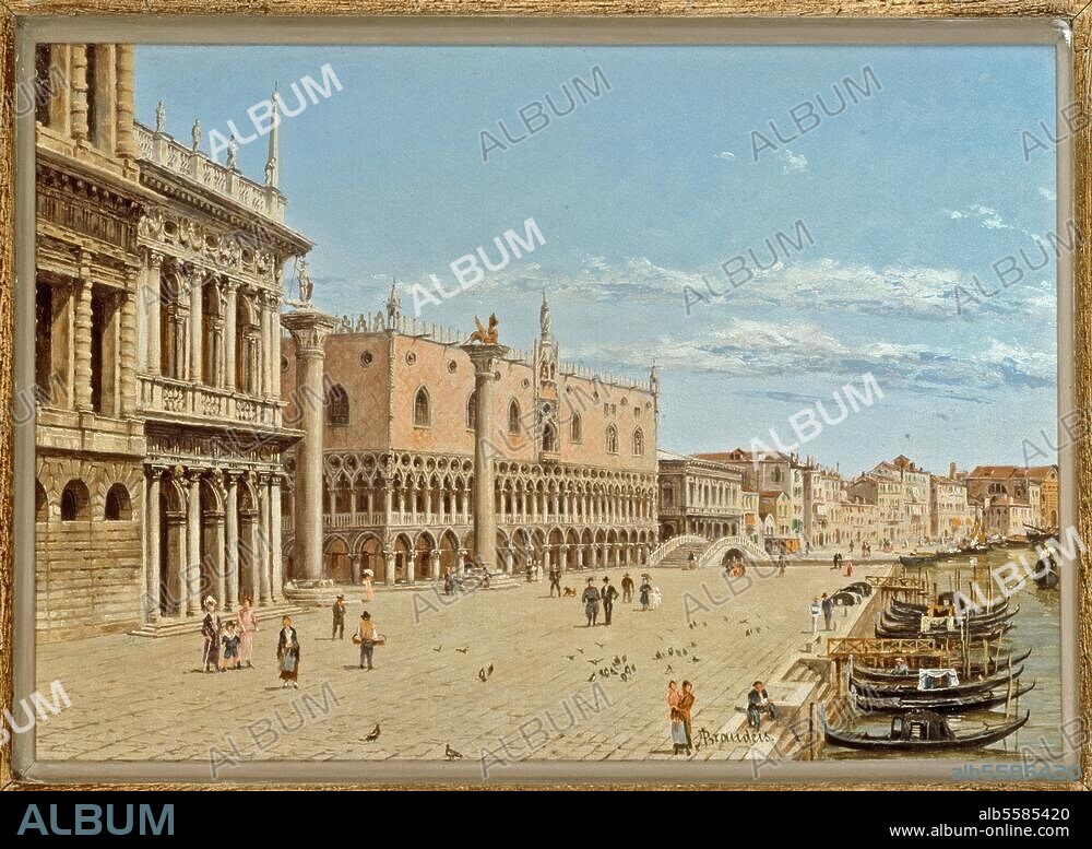 ANTONIETTA BRANDEIS. Brandeis, Antonietta b. 1849. "The Doge's Palace, Venice". One of a pair. Oil on canvas, 24 × 33.5cm. No date. London, Sotheby's. Lot 114, 20/11/96.