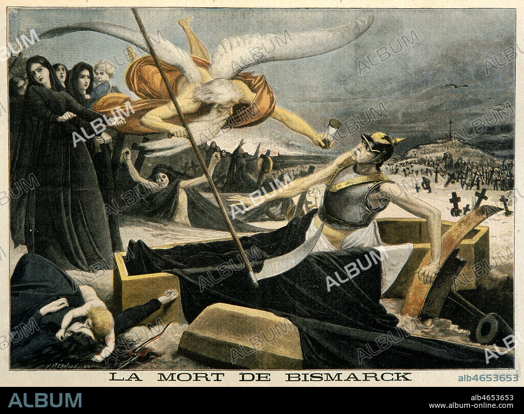 'La mort de BISMARCK (1815-1898)'. Illustration du Petit Journal de 1898. Credit : Collection KHARBINE-TAPABOR.