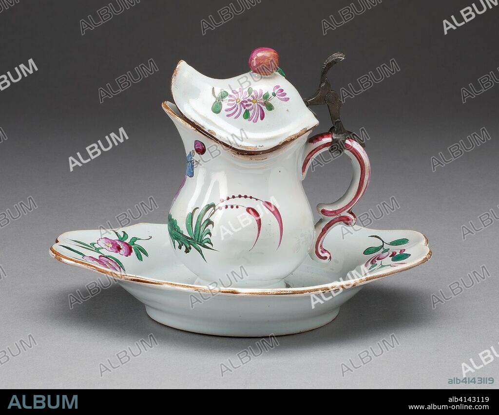 STRASBOURG POTTERY AND PORCELAIN FACTORY. Mustard Pot with Stand. France, Strasbourg. Date: 1754-1760. Dimensions: H. 12.1 cm (4 3/4 in.). Tin-glazed earthenware (faience). Origin: Strasbourg.