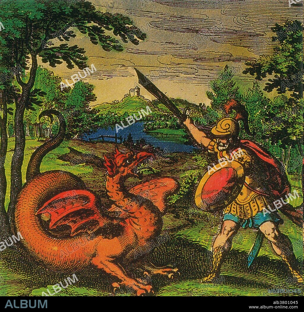 Alchemical Knight Slays the Primordial Dragon, 1625