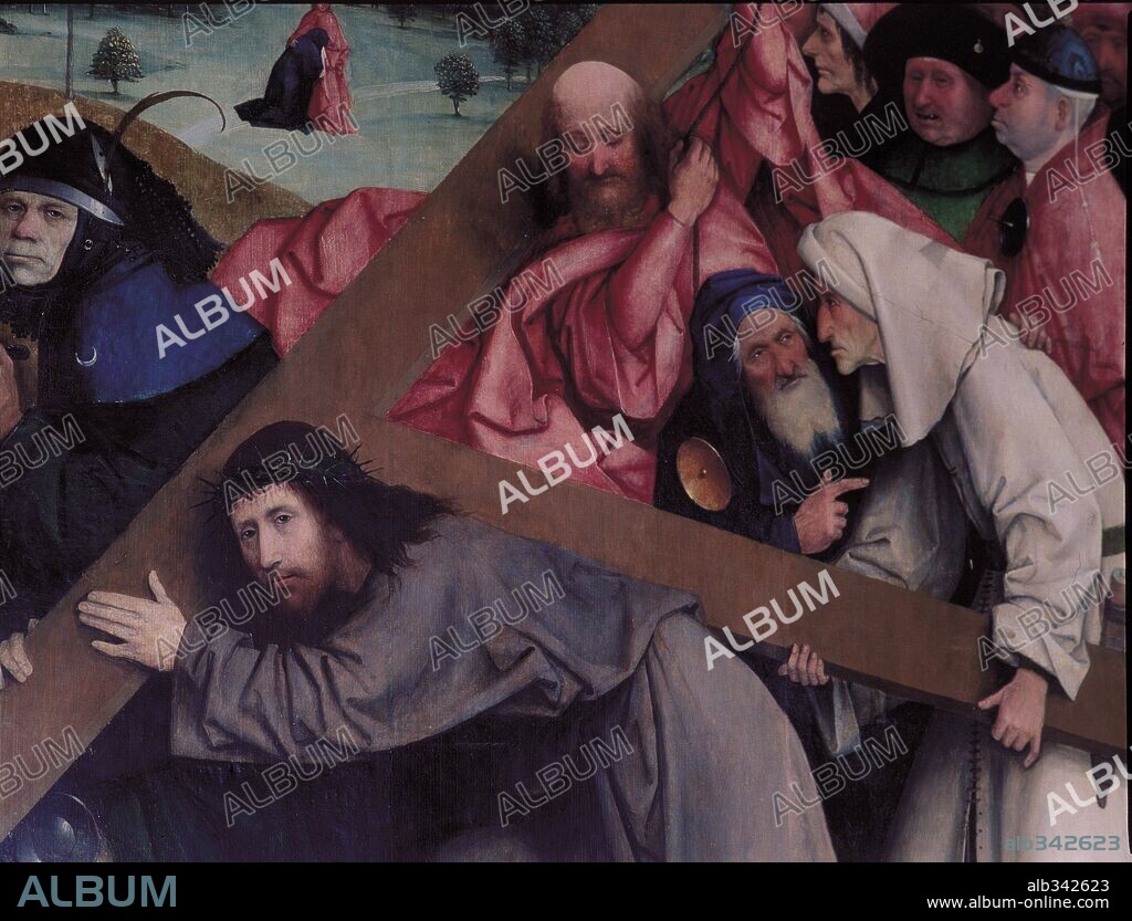 Detalle de "Cristo con la cruz a cuestas" de Hieronimus Bosh, El Bosco.Monasterio de San Lorenzo de El Escorial, província de Madrid. España.