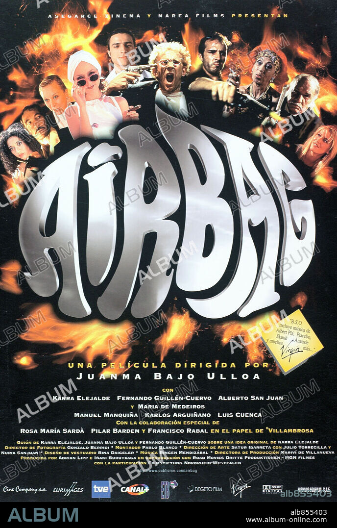 Poster de AIRBAG, 1997, dirigida por JUANMA BAJO ULLOA. Copyright ASEGARCE ZINEMA Y MAREA FILMS.