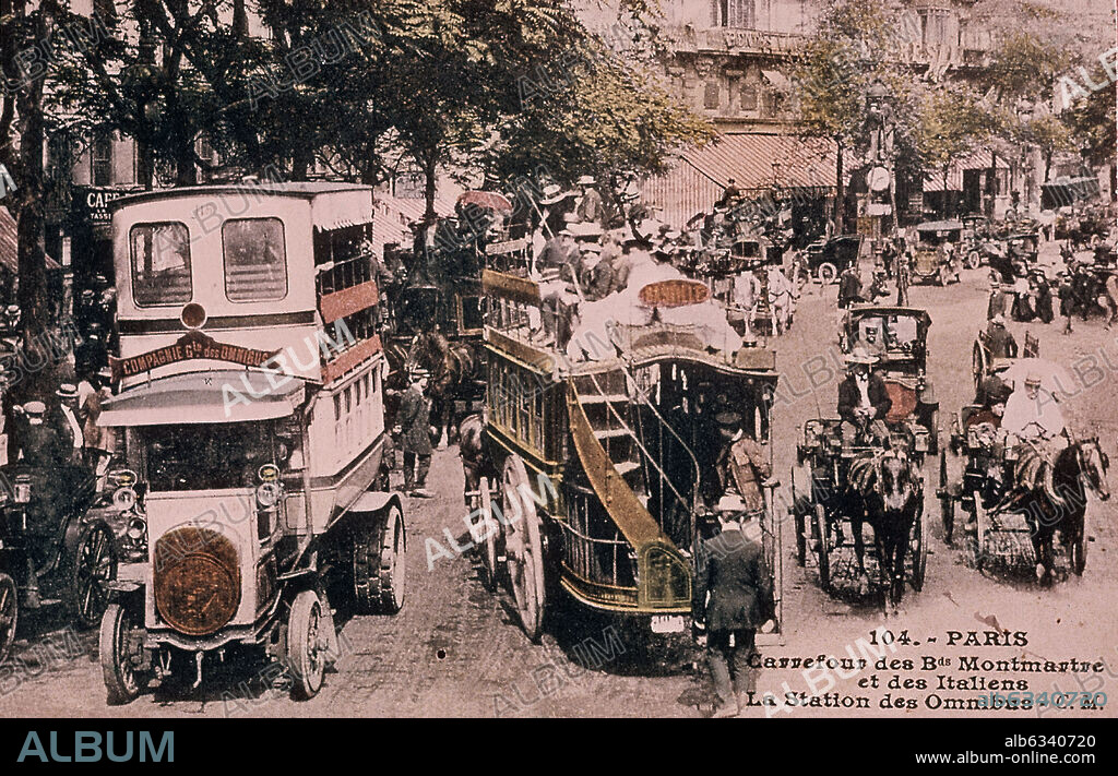 LA ESTACION DE OMNIBUS - MONTMARTRE - SIGLO XIX.