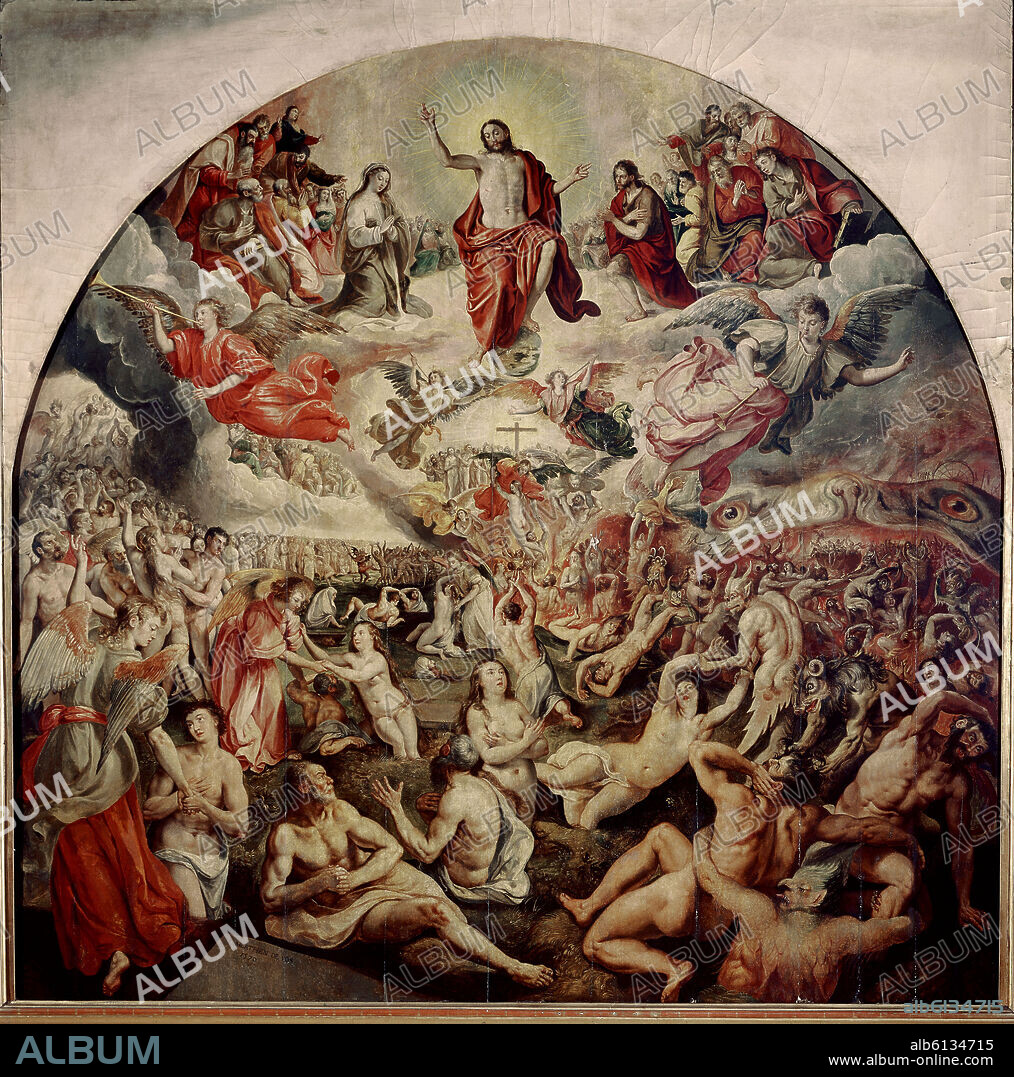 MARTEN DE VOS. EL DIA DEL JUICIO FINAL, TABLA CENTRAL DEL RETABLO DEL JUICIO FINAL, FINALES DEL SIGLO XVI.