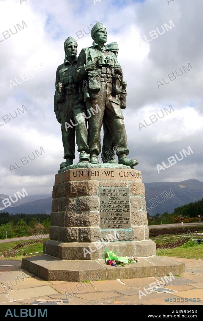 Commando Memorial, Spean Bridge, Highland, Scotland. The monument commemorates the Allied commandos who trained at nearby Achnacarry Castle during the Second World War.