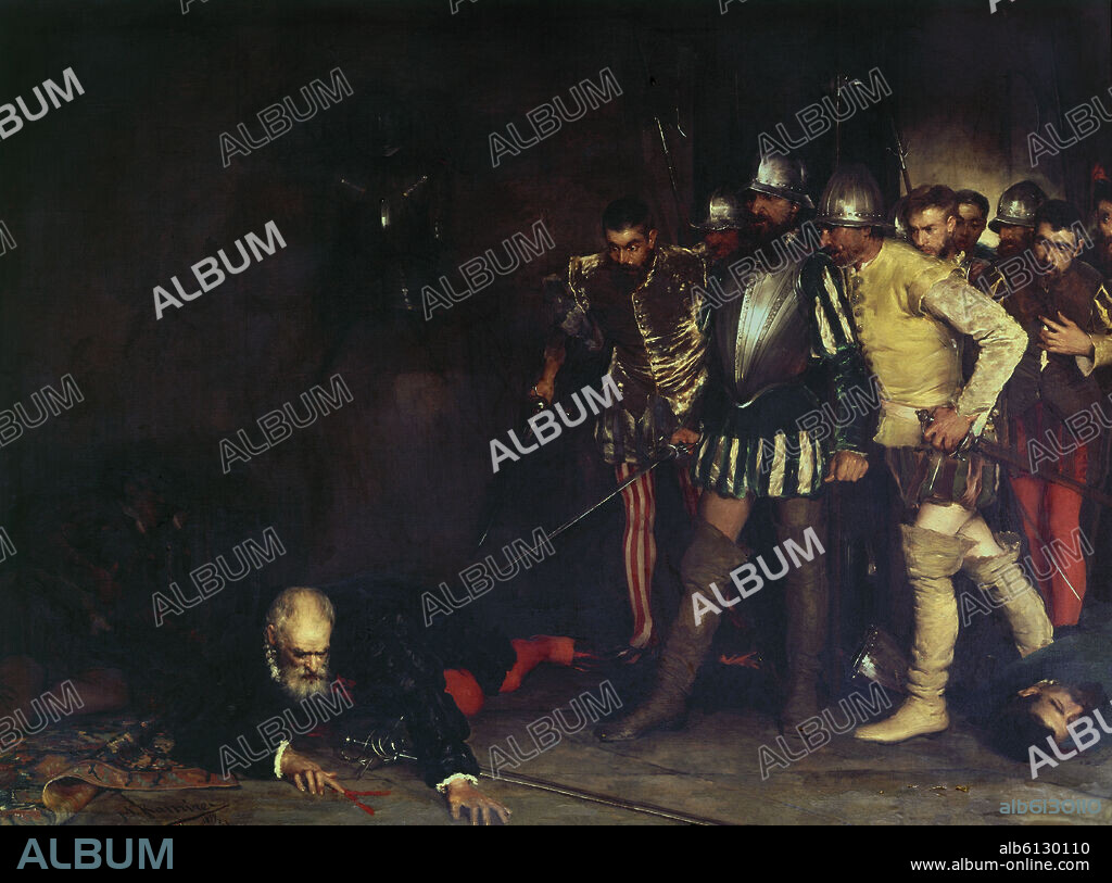 RAMIREZ MANUEL. Manuel Ramírez Ibáñez / 'Muerte de Pizarro', Óleo sobre lienzo, 151 x 201 cm.
