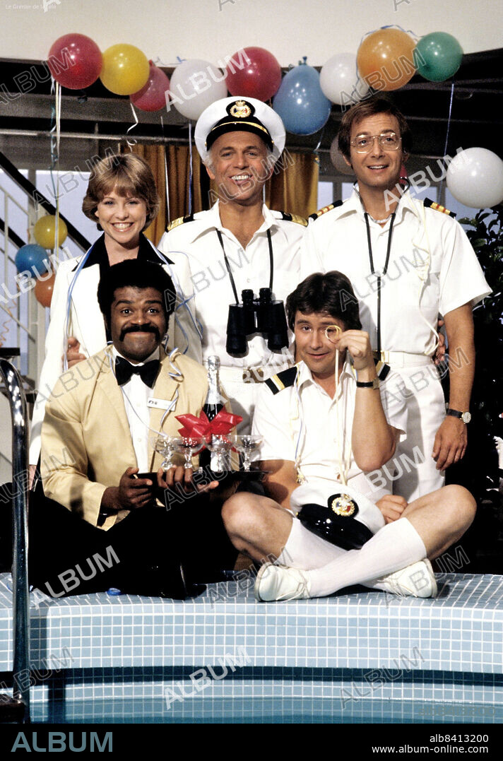 BERNIE KOPELL, FRED GRANDY, GAVIN MacLEOD, LAUREN TEWES and TED LANGE in THE LOVE BOAT, 1977, directed by ALAN RAFKIN, ALLEN BARON, JEROME COURTLAND, ROBERT SCHEERER and TED LANGE. Copyright Aaron Spelling Productions.