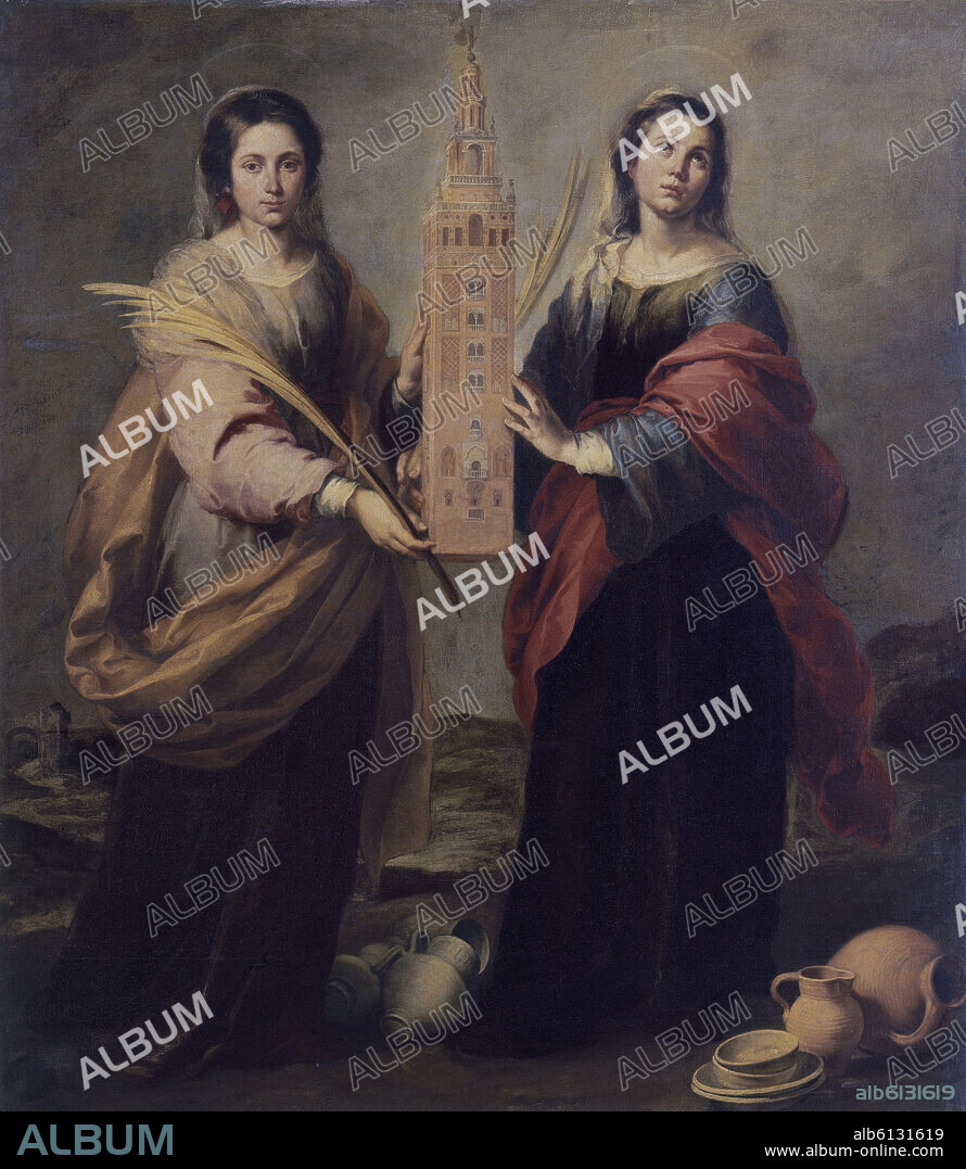 BARTOLOMÉ ESTEBAN MURILLO. 'Santas Justa y Rufina', 1665-1666, Óleo, 176 x 200 cm.