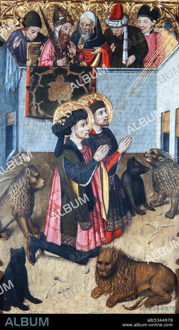 Jaume Huguet / Detalle del Retablo de San Abdón y Senén, 1459-1460, siglo XV, pintura sobre tabla. Museu de Terrassa, Seu d'Ègara.