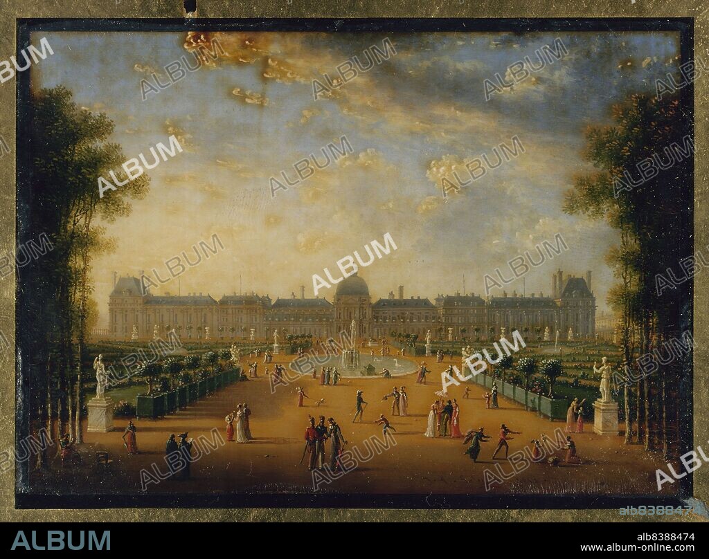 JEAN FRANCOIS LEBELLE. Tuileries Palace, seen from the gardens, current 1st arrondissement, 1818.