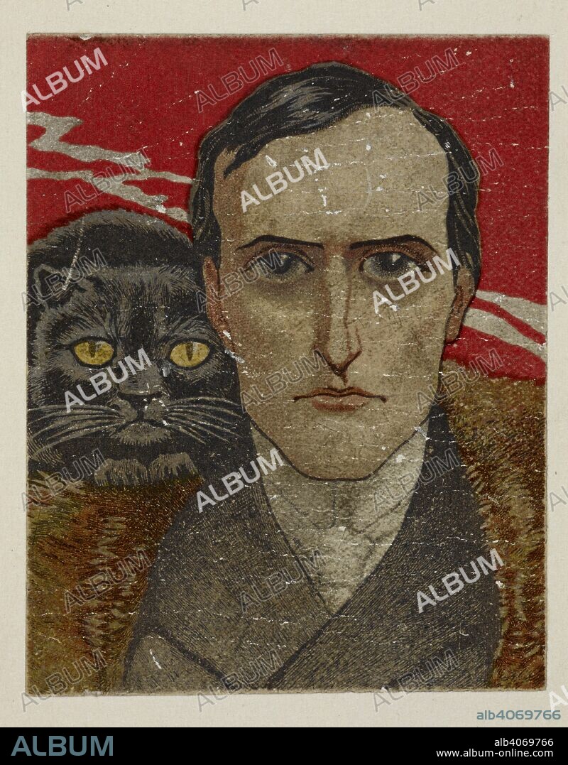 GUY NEWELL BOOTHBY and STANLEY L. WOOD. Portrait of the character, Dr Antonio Nikola, a popular fictional criminal mastermind. of the Victorian era. Doctor Nikola, etc. London : Ward, Lock & Co., 1896. Source: 012626.e.24 page 335.