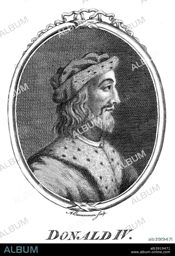 Donald IV, King of Scotland. Portrait of an early Scottish king.