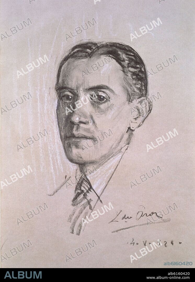 LEANDRO OROZ LACALLE (1883-1933). DIBUJO AL CARBON Y TIZA DEL ESCRITOR Y PERIODISTA RAMON PEREZ DE AYALA (1888-1962) -  - 1926.