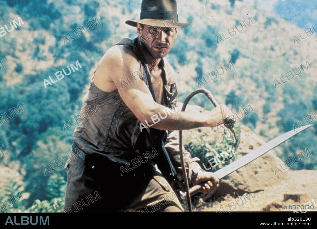 HARRISON FORD en INDIANA JONES Y EL TEMPLO MALDITO, 1984 (INDIANA JONES AND THE TEMPLE OF DOOM), dirigida por STEVEN SPIELBERG. Copyright LUCASFILM LTD/PARAMOUNT.