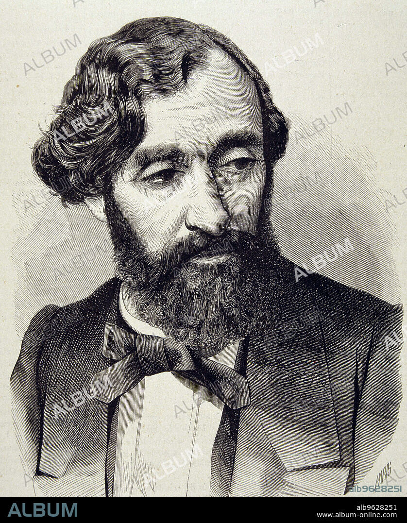 Bartolomé Mitre Martinez (1821-1906), Argentinian military and politician, he was president of Argentina, engraving in the 'Ilustración española y americana', 1872.