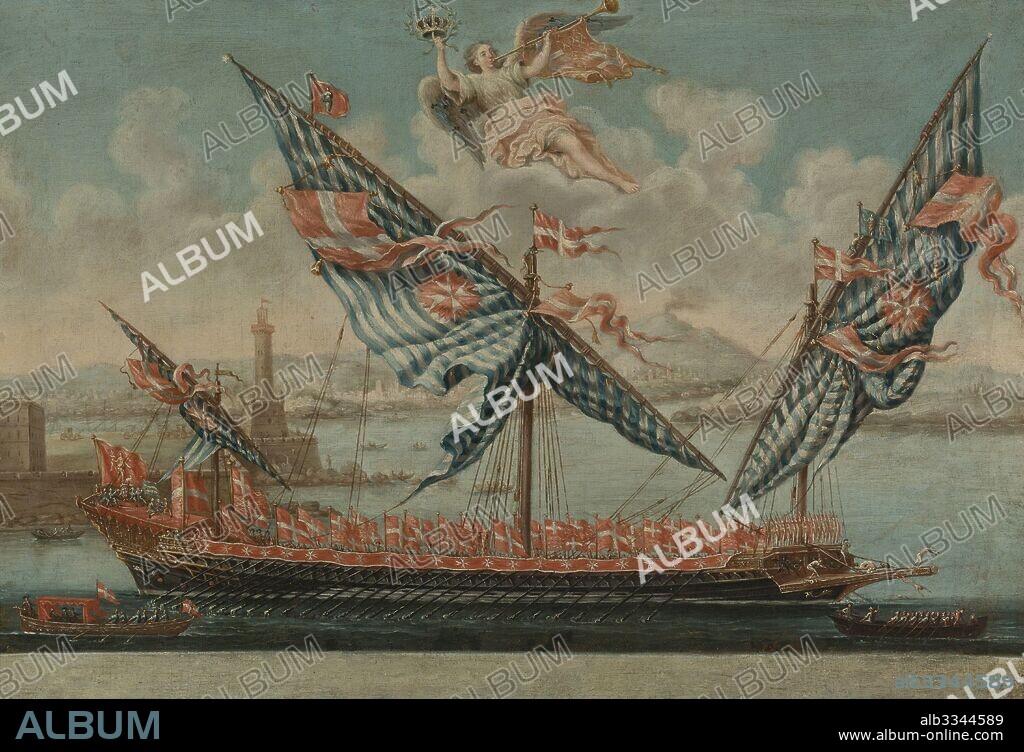 ANONYME. The Galley Flagship of Fra' Emmanuel de Rohan-Polduc, Grand Master of the Sovereign Military Order of Malta.