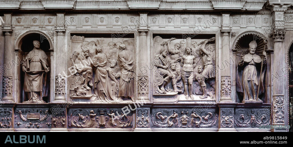 BARTOLOMÉ ORDÓÑEZ. Bartolomé Ordóñez, Martirio de Santa Eulalia, 1519. Trascoro Catedral de Barcelona.