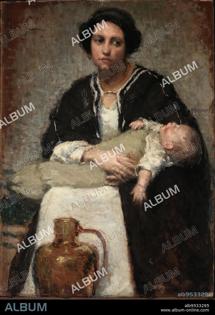 ALICE PIKE BARNEY. Mother and Sleeping Baby. oil on canvas. Date: 1911.