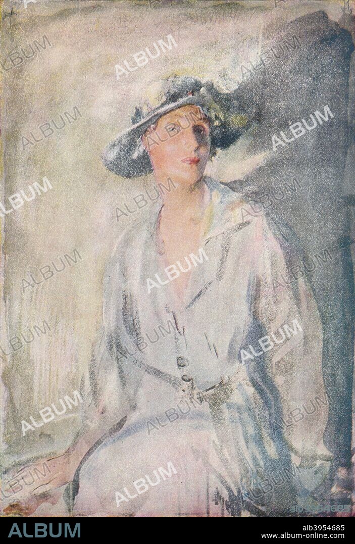 'Lady Sybil Smith', c19th century. A painting thought to be of Lady Sybil Mary Smith nee MacDonnell (1876-1959). Daughter of William Randal McDonnell, 6th Earl of Antrim and wife of Vivian Hugh Smith, 1st Baron Bicester (1867-1956). [The Offices of the Studio, London & New York, 1944].