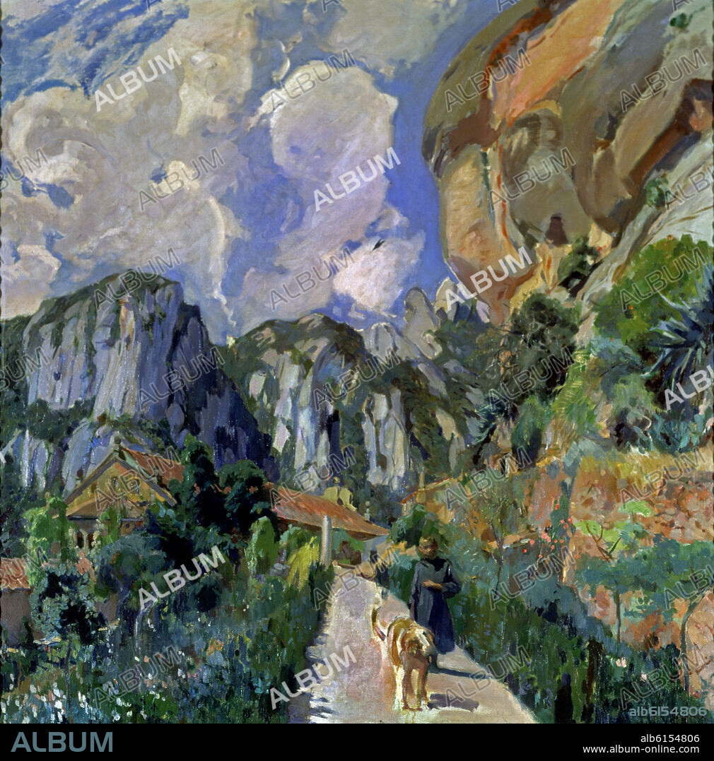 JOAQUIM MIR TRINXET (1873-1940). L'HORT DELS ESCOLANETS - MONTSERRAT - HACIA 1931 - O/L - 141X140 CM.