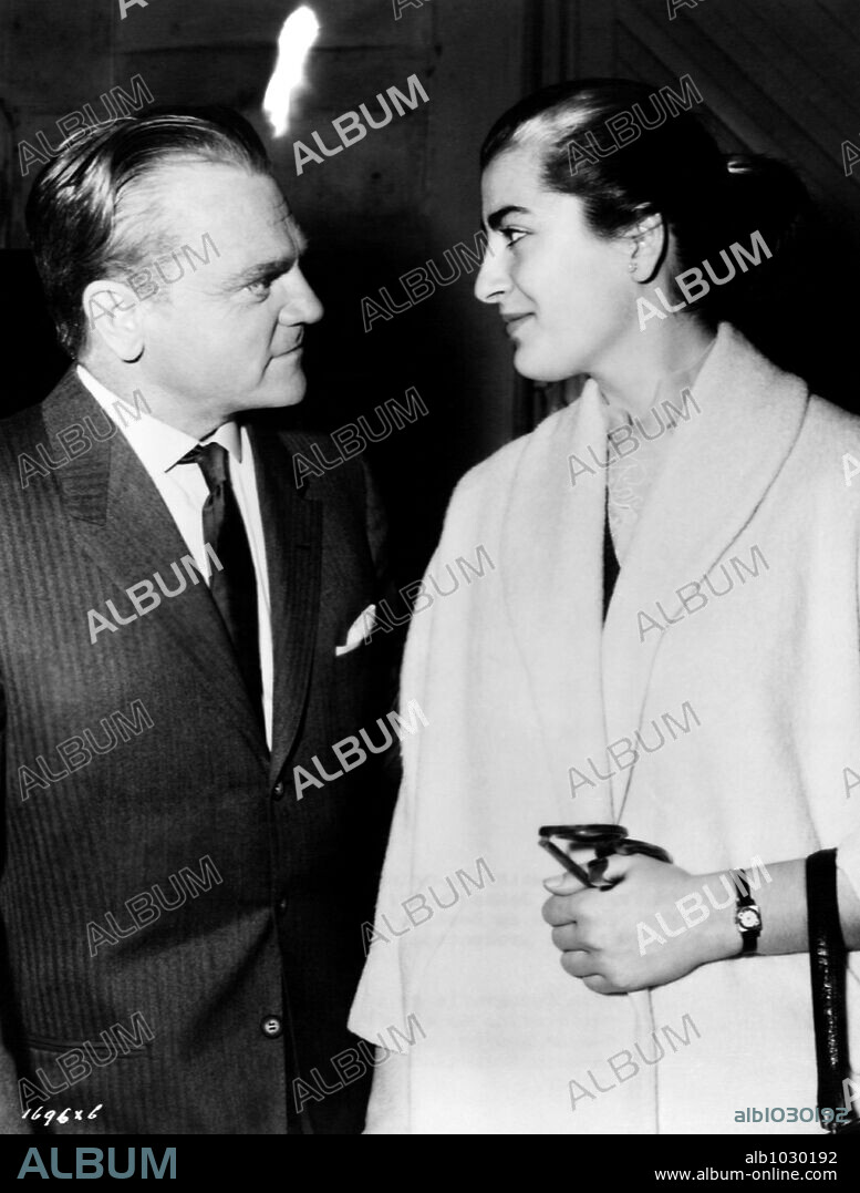 IRENE PAPAS and JAMES CAGNEY in TRIBUTE TO A BAD MAN, 1956, directed by ROBERT WISE. Copyright M.G.M.