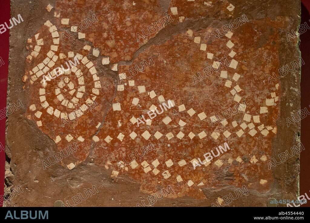 pavimento de opus signinum, siglo I a.C, Contrebia Leucade, Aguilar del Rio Alhama, Museo de la Romanización, Calahorra, La Rioja , Spain, Europe.