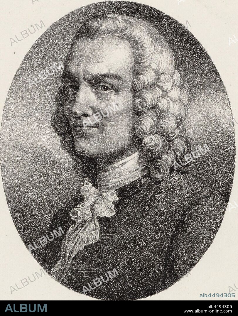 PIERRE LOUIS HENRI GREVEDON. Portrait of the composer Jean-Philippe Rameau (1683-1764).