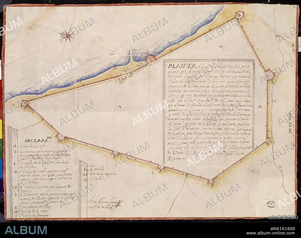 PLANO-CIUDAD DE VERACRUZ EN 1663.