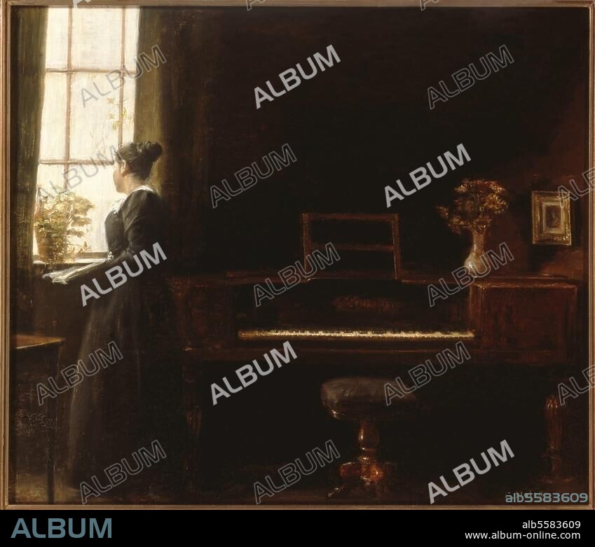 CARL HOLSOE. Holsoe, Carl. 1863-1935. "Zwischenspiel" (Unterbrochene Musikstunde), undat. Öl auf Leinwand, Breite 60 cm. Kunsthandel London, Sotheby's, 14. Februar 1990, Lot 46.