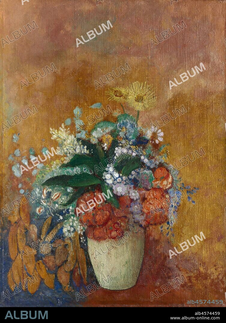 Vase of Flowers, c. 1905. Known for his dark, velvety charcoal drawings and lithographs, Redon began working predominantly in oil and pastel after 1900, thus enlisting colour in his explorations of the world of dreams and the imagination. Like other Symbolists, Redon searched for alternative experiences beyond the rational logic of Naturalism and Impressionism. He used his knowledge of botany as a starting point for this painting, but infused the flowers with heightened luminosity and sensuous form.