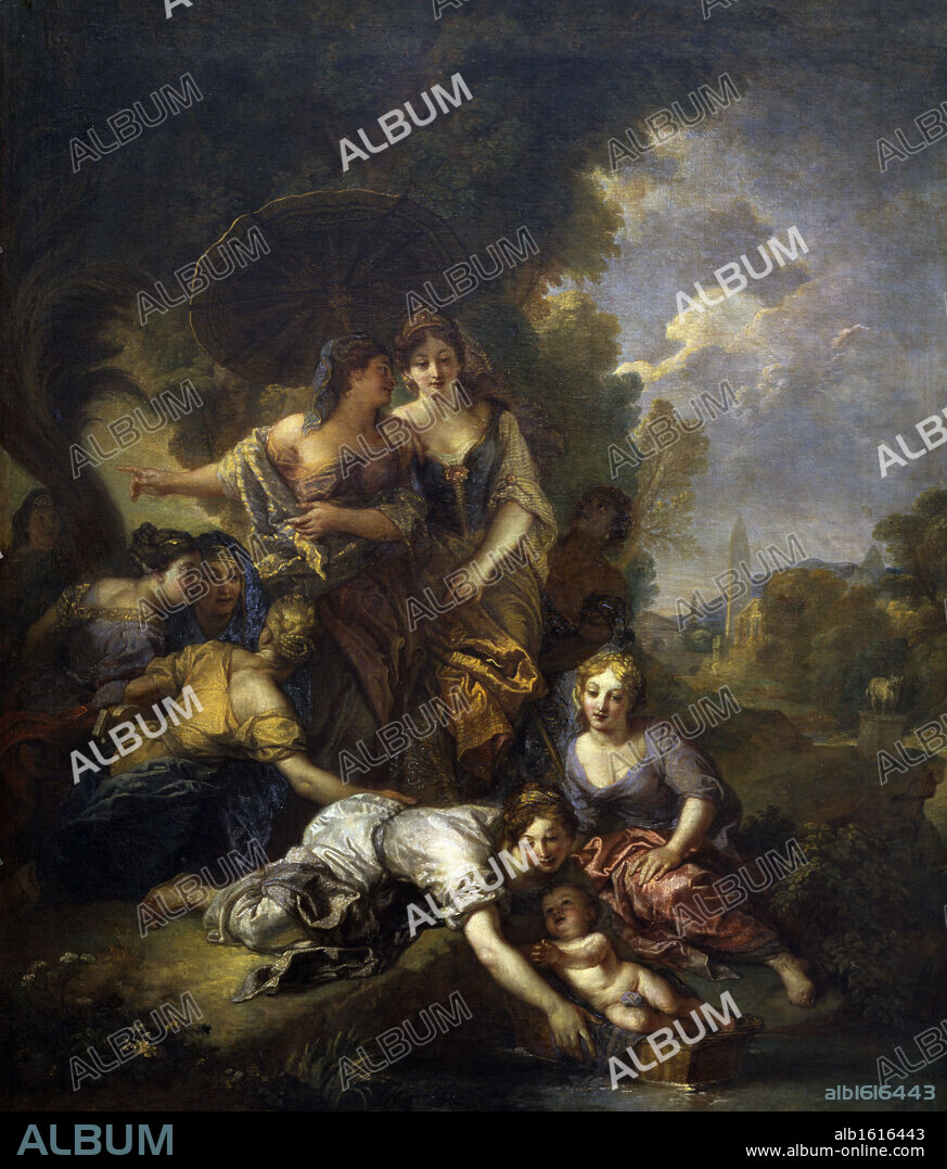 CHARLES DE LA FOSSE. Moses Rescued from the Water by Charles de Lafosse,  1701,  (1636-1716),  France,  Paris,  Musee du Louvre.