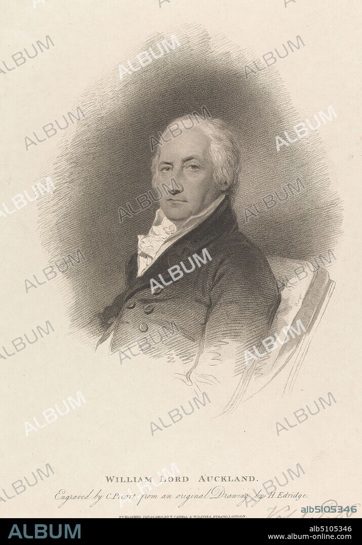 William Eden, 1st Baron Auckland, Charles Picart, c.17801837, British, after Henry Edridge, 17691821, British, 1810, Stipple engraving on moderately thick, slightlly textured, cream, wove paper, Sheet: 12 1/8 × 8 11/16 inches (30.8 × 22.1 cm).