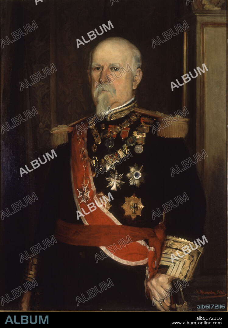 LUIS MENENDEZ PIDAL (1860-1932). MARCELO DE AZCARRAGA (1832/1915) - VIGESIMO PRIMERO PRESIDENTE DEL SENADO 1903, 1907, 1914 - 1909 - L - 1,03x0,75 - Nº INVENTARIO 63.