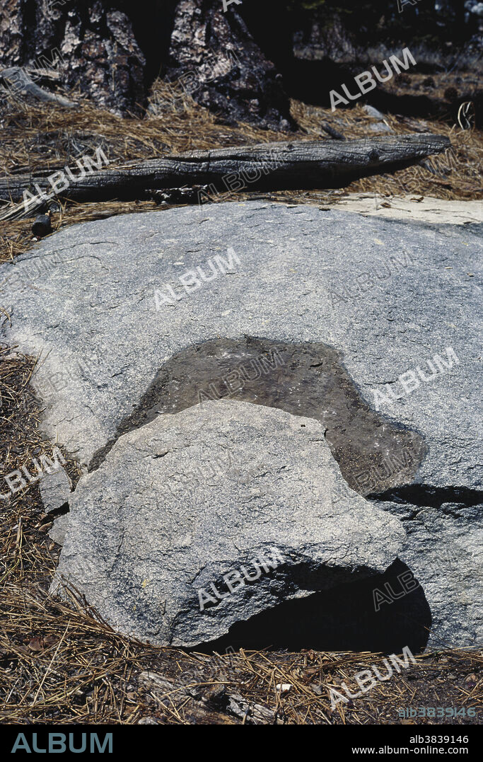 Exfoliation or curved jointing of granite produces dome-shaped rocks like this one at Mt. San Jacinto, California.