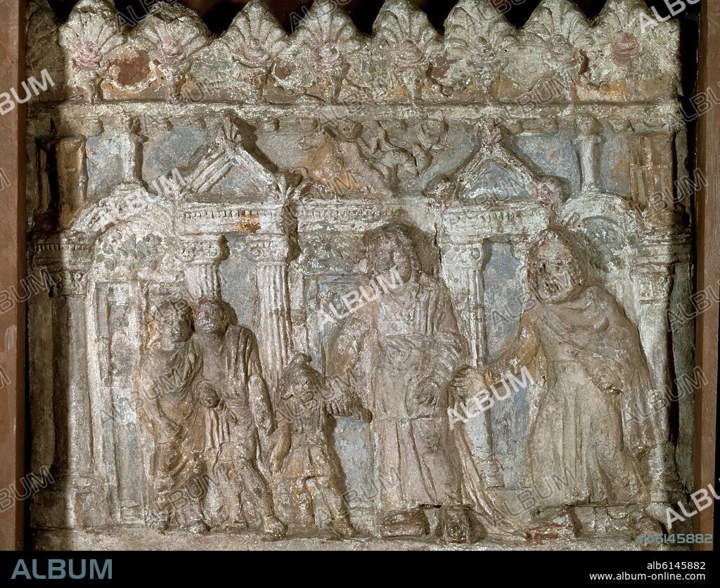 PLACA CAMPANA REALIZADA A FINALES DEL SIGLO I DC EN EL QUE SE REPRESENTA LA ESCENA DEL ASTYANAX DE ACCIO - RELIEVE DE LA TRAGEDIA DE SENECA.