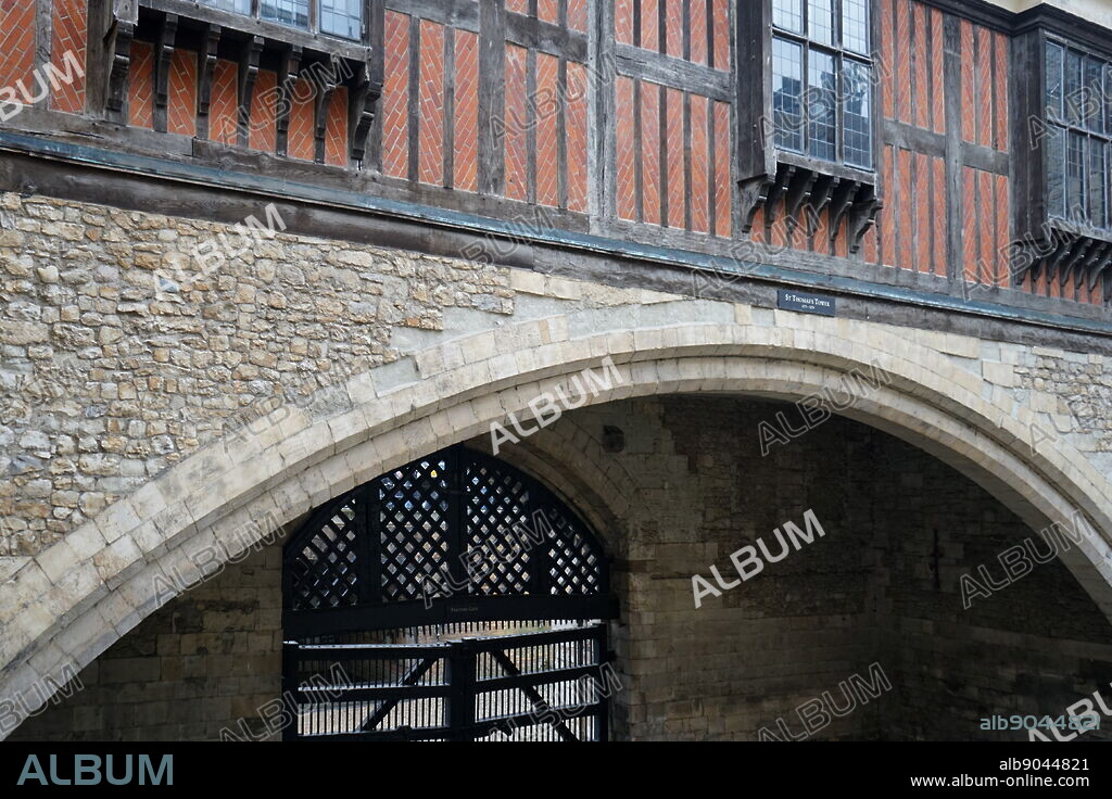 Traitors' Gate at the Tower of London. Prisoner's would have entered the Tower of London through this gate. Built by Edward I (1239-1307). Dated 13th Century.