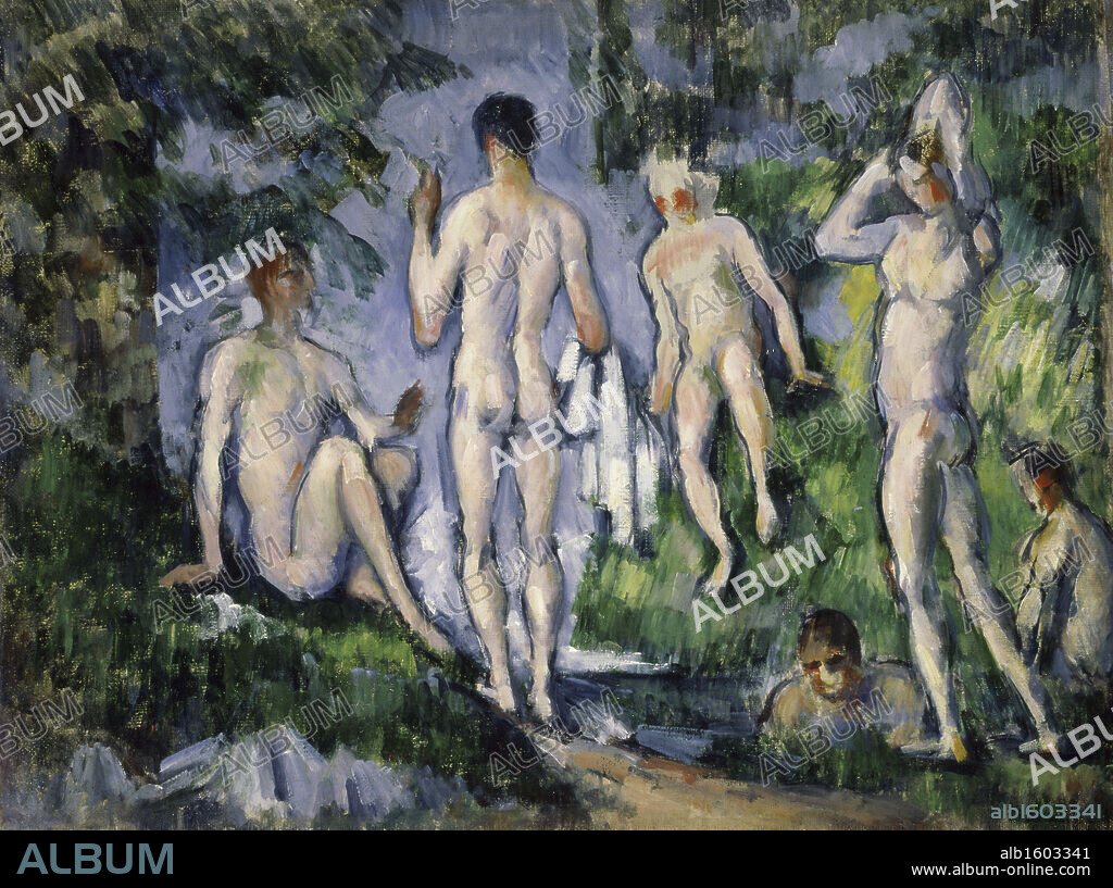 PAUL CÉZANNE. Male Bathers  Paul Cezanne (1839-1906 French)  Oil on canvas  Barnes Foundation, Merion, Pennsylvania, USA.