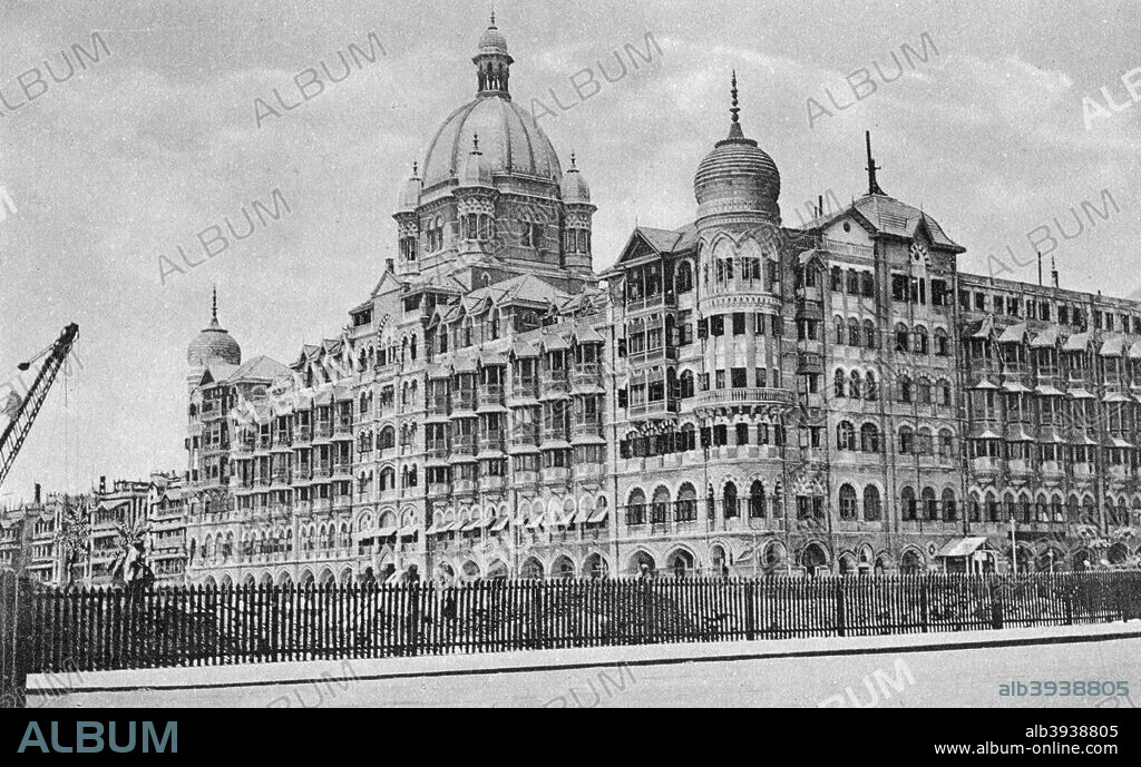 Taj Mahal Palace Hotel, Bombay, India, 20th century. The Taj Mahal Palace first opened its doors in 1903. It was commissioned by the Indian industrialist Jamsetji Tata, allegedly after he was refused admission to one of the city's hotels because it had a whites only admissions policy.
