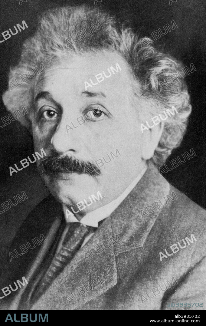 Albert Einstein (1879-1955), German-Swiss mathematician and theoretical physicist, c1930s (1936). Einstein's main contribution to science was the theory of relativity, regarded by many as the most important theory in the history of physics. His special (1905) and general (1916) theories of relativity, proved the concept that time does not exist at the same rate for everyone and everything. Special Relativity produced the equation which expresses the equivalence between matter and energy: E=mc squared. In 1921, Einstein received the Nobel Prize for Physics. His Jewish faith meant that he had to leave Germany during the Nazi period, emigrating to the USA and taking American citizenship. From His Majesty the King, 1910-1935, introduction by HW Wilson (Associated Newspapers Ltd, London, 1936).