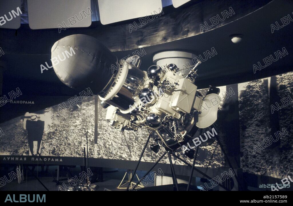 Soviet moon probe, luna 9 on display, 1966.