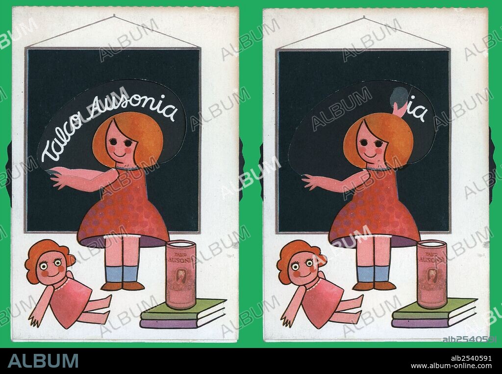 Publicidad móvil. Borotalco Ausonia. Barcelona, años 1960.
