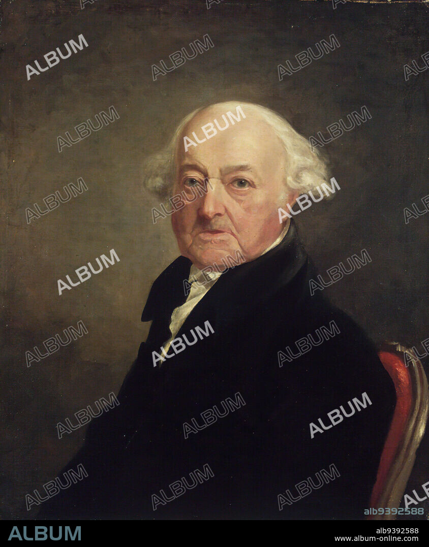 Portrait of John Adams, Samuel Finley Breese Morse, American, 1791-1872, Oil on canvas, 1816, 29 3/4 x 24 15/16 in., 75.5 x 63.4 cm, 19thC, Adams, American History, American Painting, Chair, government, historical portrait, leader, man, oil on canvas, old man, painting, Painting Oil American, portrait, president.