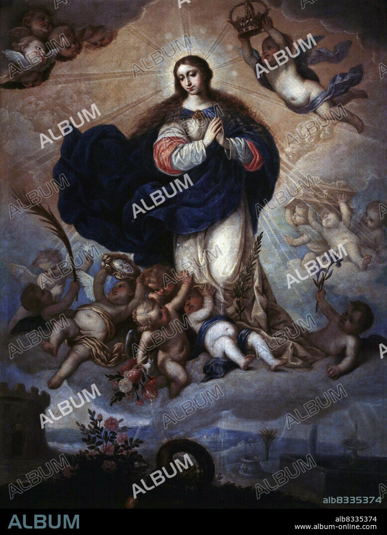 ANTONIO DE PEREDA (CA. 1611-1678). PEREDA , ANTONIO. PINTOR ESPAÑOL. VALLADOLID 1608 -1678. " INMACULADA CONCEPCION ". COLECCION PARTICULAR VIRGEN MARIA.
