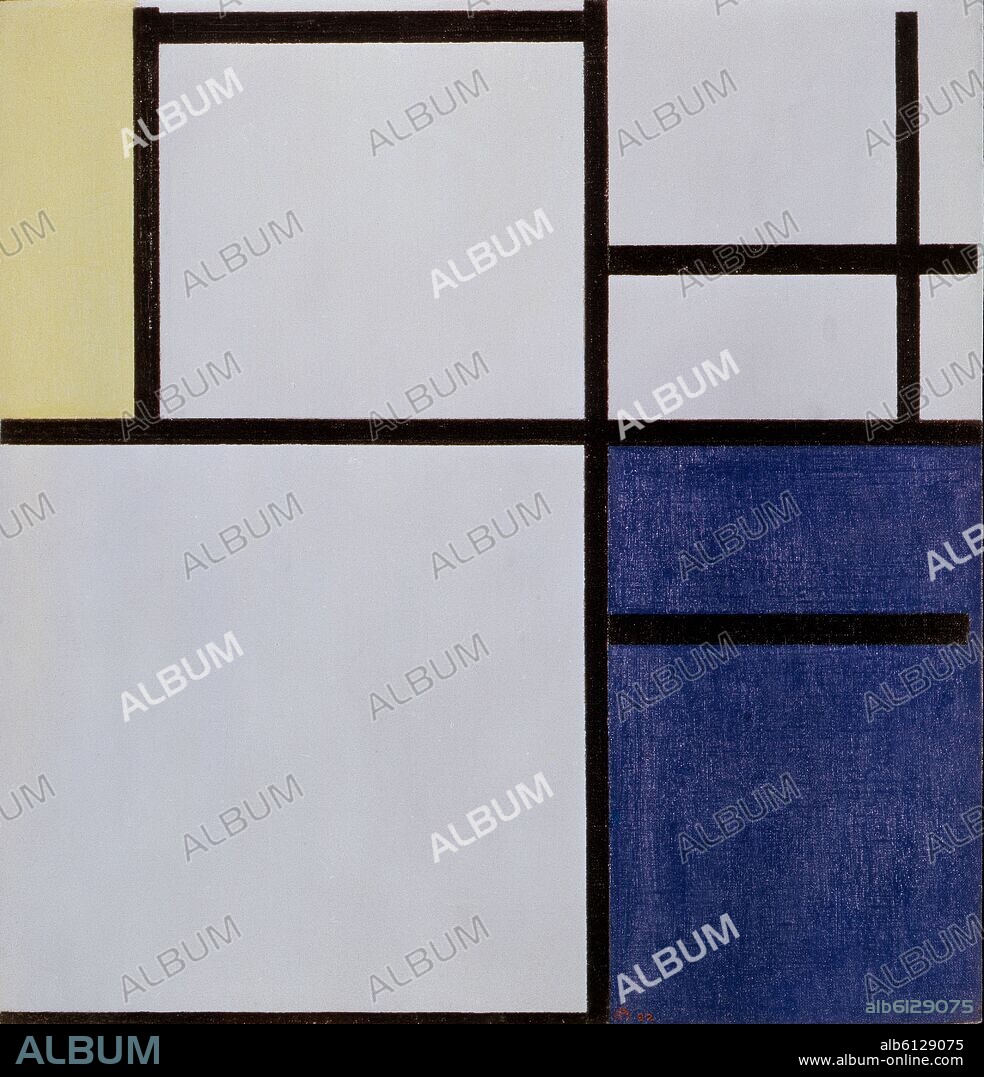 PIET MONDRIAN (1872-1944) PIET MONDRIAAN. "BLANCO,GRIS,AMARILLO,AZUL" 1922.