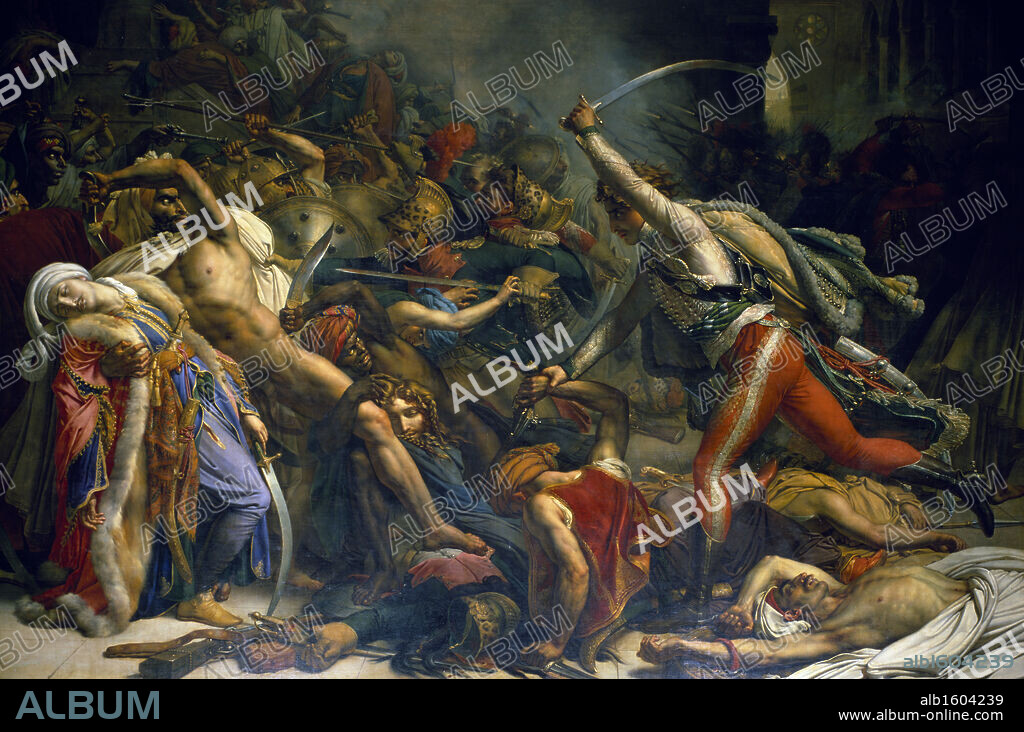 ANNE GIRODET DE ROUCY-TRIOSON. Revolt on Cairo by Anne-Louis Girodet-Trioson by c. 1798,  (1767-1824).