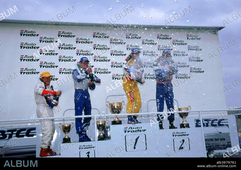 Alain Menu celebrates victory at Thruxton. Swiss Alain Menu was one of the most successful touring car drivers of the 1990s, winning the prestigious British Touring Car Championship twice. He drove for Chevrolet in the World Touring Car Championship between 2005 and 2012 with a best finish of second in 2012.