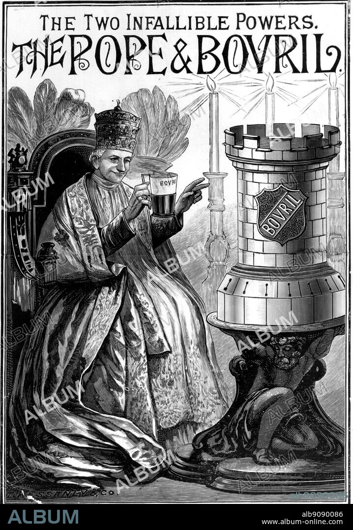 The Illustrated Sporting and Dramatic News March 1 1890. Two Infallable Powers. The Pope & Bovril.